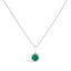 Collar de Colgante Halo de Amatista Púrpura y Diamante en Oro Blanco de 10K