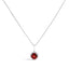 Collar de Colgante Halo de Amatista Púrpura y Diamante en Oro Blanco de 10K