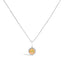 Collar de Colgante Halo de Amatista Púrpura y Diamante en Oro Blanco de 10K