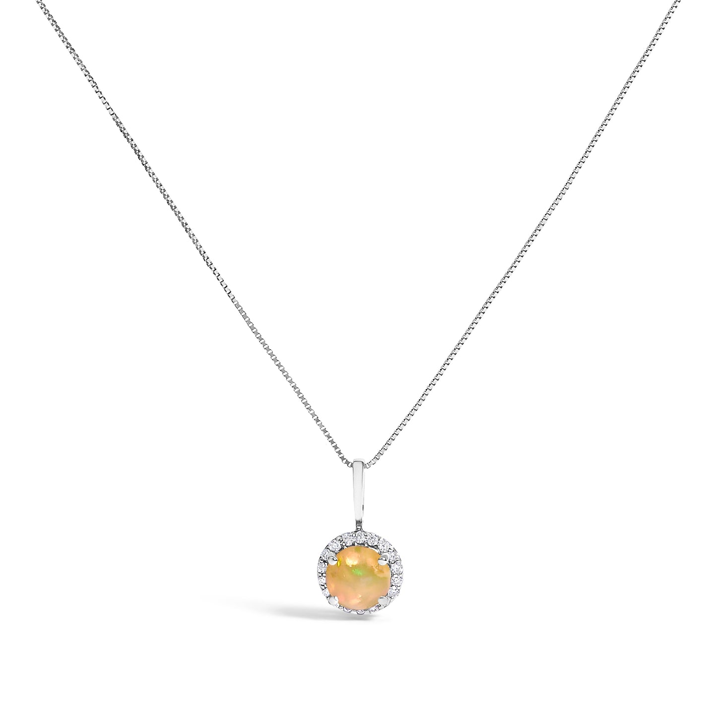 Collar de Colgante Halo de Amatista Púrpura y Diamante en Oro Blanco de 10K