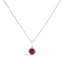 Collar de Colgante Halo de Amatista Púrpura y Diamante en Oro Blanco de 10K