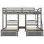 Gray Full over Twin Bunk Bed with Drawers