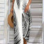 Elegant Striped Leaf Print Wide Leg Pants for Women