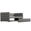 Twin Size Daybed with Trundle  Upholstered Daybed with Padded Back  Gray - Korvel