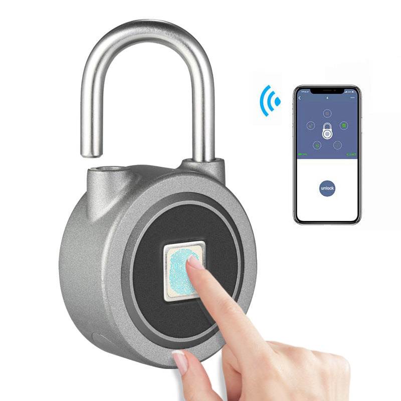 Fingerprint Smart Keyless Lock Waterproof APP Button Password Unlock Anti-Theft Padlock Door Lock - Korvel