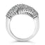 Anillo de cóctel de diamantes de oro blanco de 14K - Talla 6-1/2