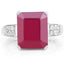 Bague de fiançailles en argent sterling avec rubis de 7,26 carats et topaze blanche