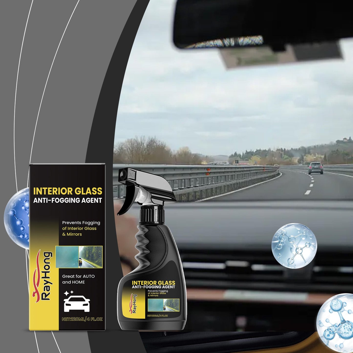 Anti-Fogging For Car Glass Anti-Fogging For Car Glass Front Windshield Cleaning And Brightening Spray - Korvel