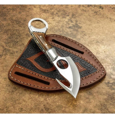 Artisan Crafted D2 Steel Guthook Skinner Knife with Rosewood Handle - Korvel