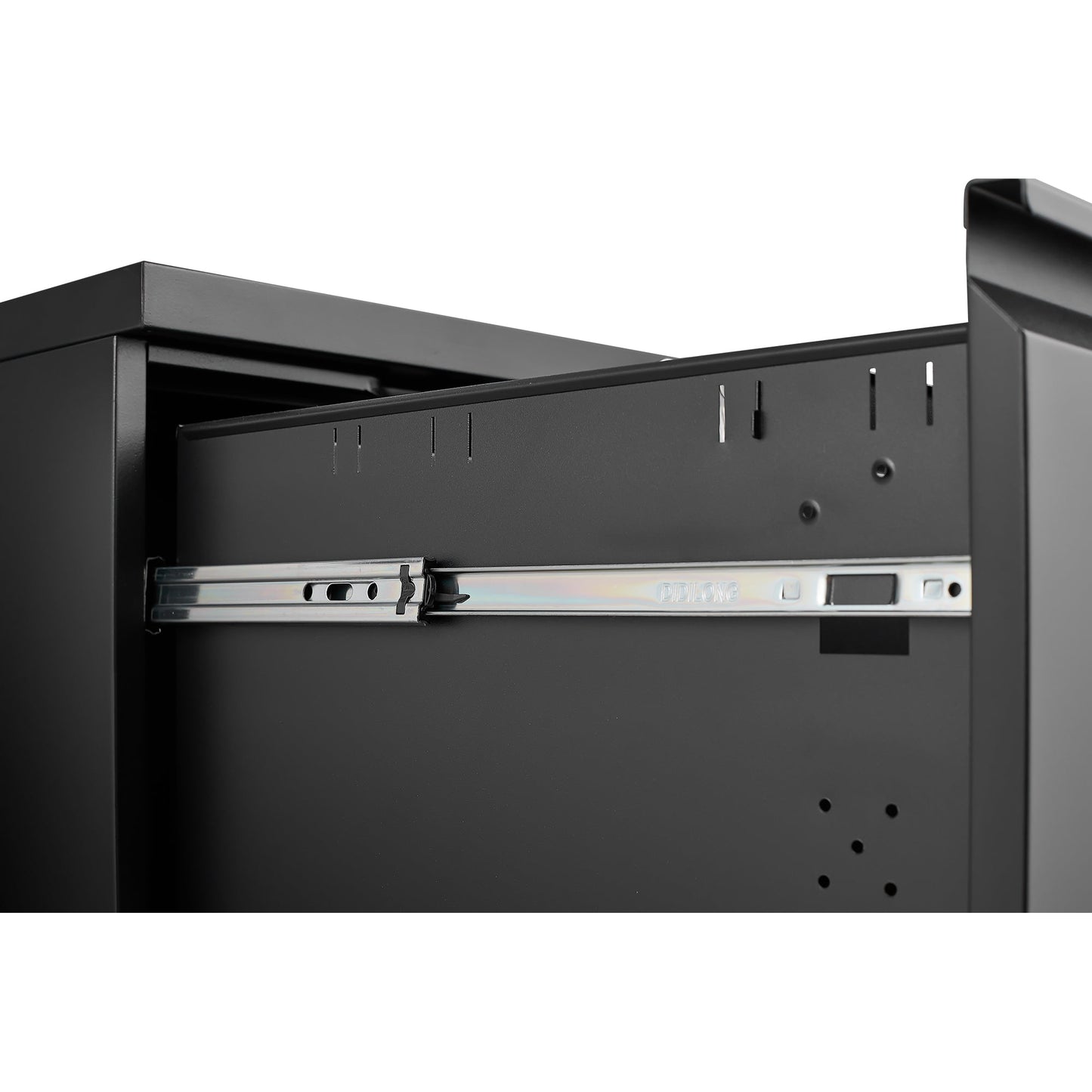 Metal 2 drawer mobile file cabinet with lock, 25.6-inch high legal/letter size file storage cabinet  black - Korvel
