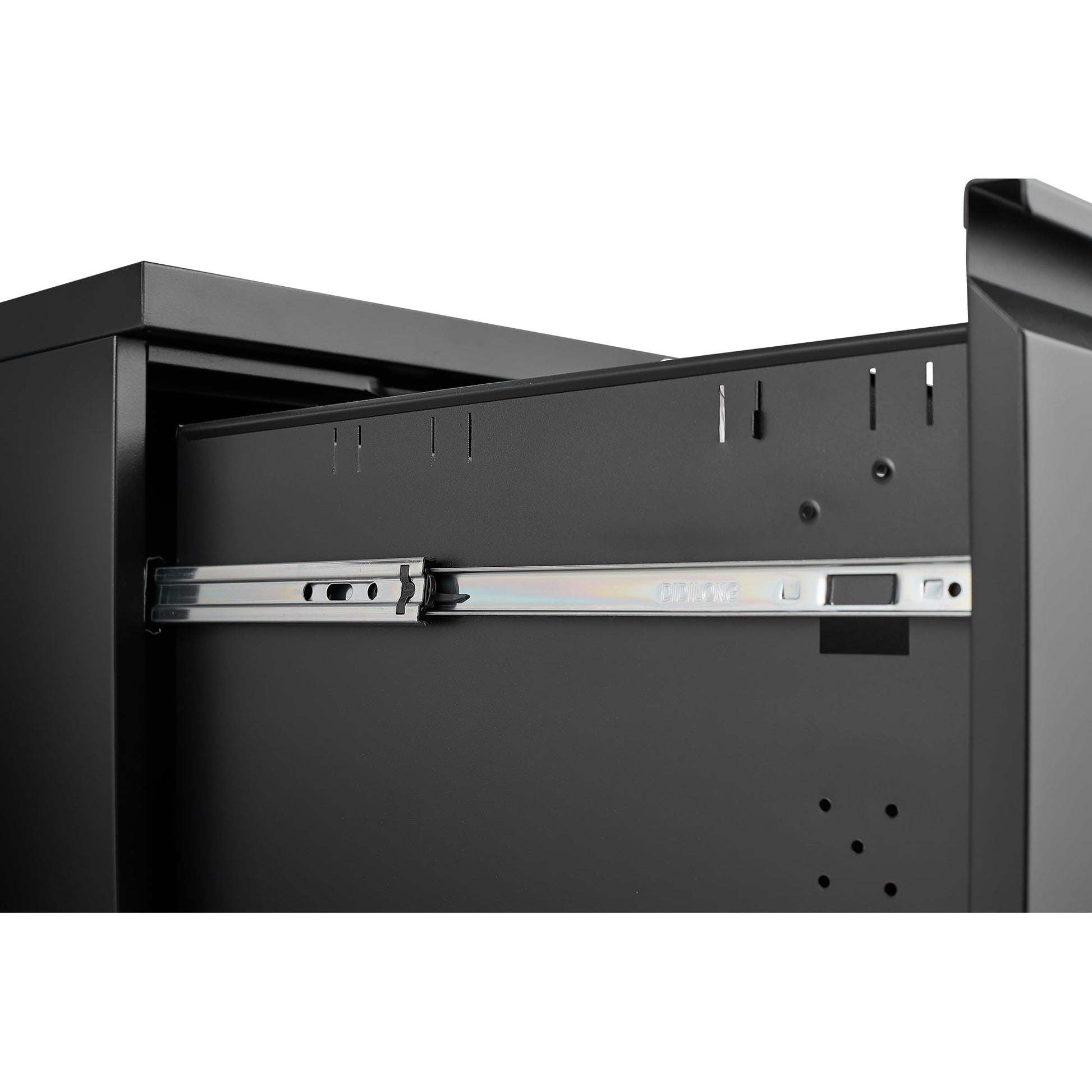 Metal 2 drawer mobile file cabinet with lock, 25.6-inch high legal/letter size file storage cabinet  black - Korvel