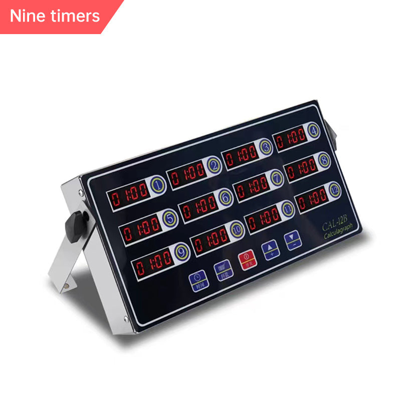 8 - Channel Calculagraph Kitchen Timer, 220V plug, shake - to - remind, 8 screens, great cooking accessory. - Korvel