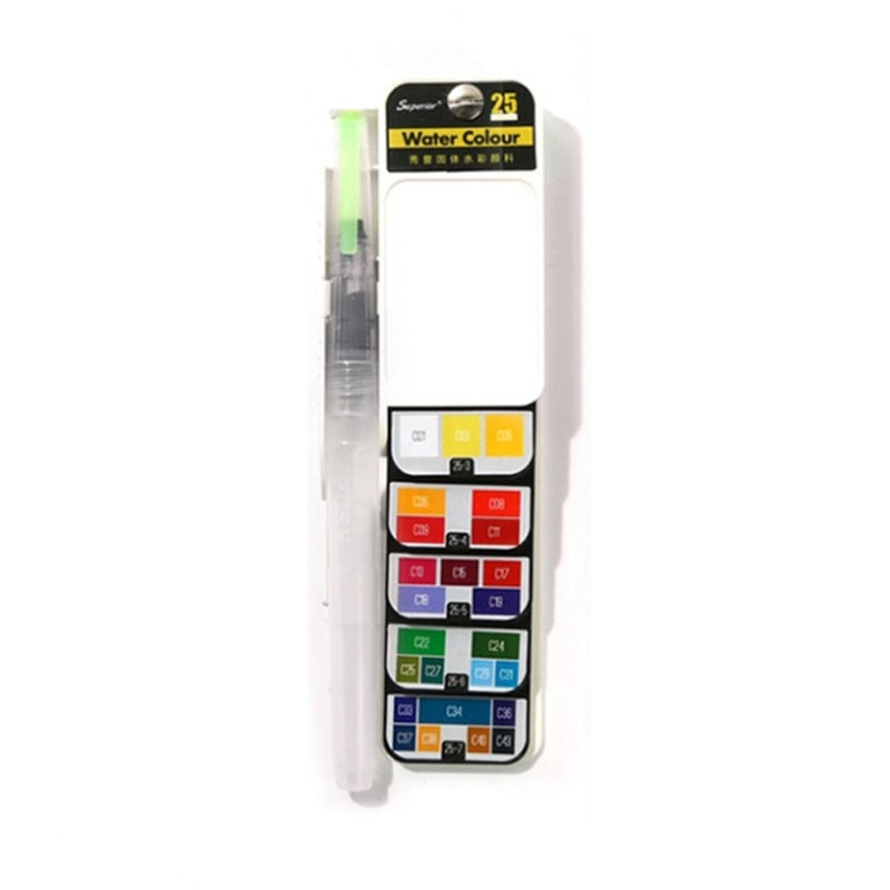 18/25/33/42 Colors Paint Set Professional Foldable Watercolor Paint Set with Brush Foldable Travel Color Pigment For Painting - Korvel