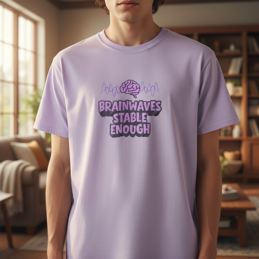 T-shirt unisexe en coton lourd Brainwaves Stable Enough