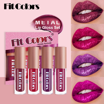 Fit Colors Metallic Non-Stick Cup Lip Gloss Pearlescent Diamond Lip Polarized Lip Glaze Liquid Lipstick - Korvel