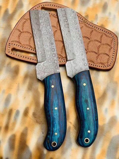 Timber Strike – Artisan Bull Cutter Knife with Leather Sheath - Korvel