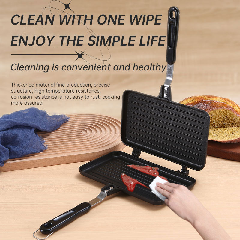 Aluminum Sanming Pan Round Double-sided Pattern Waffle Mold Home Breakfast Pancake Tool - Korvel