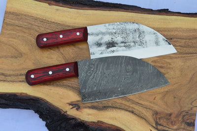 Premium Full Tang Handmade 1095 High Carbon Steel Chef Knife with Exotic Wood Handle - Korvel