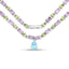 Collar de 32.50 quilates de piedras múltiples en plata esterlina .925