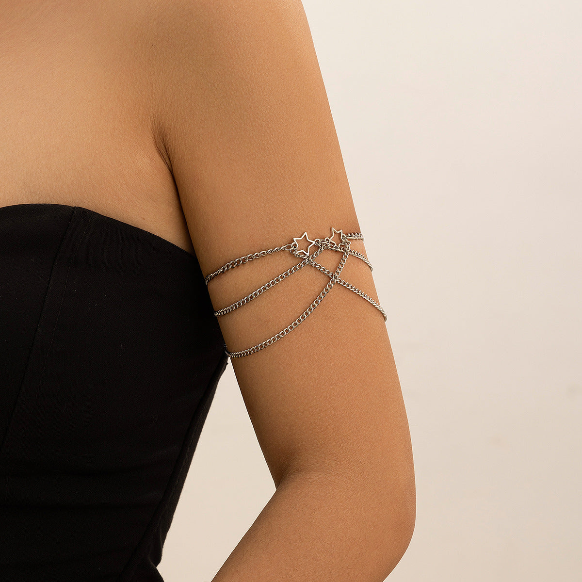 Ethnic style punk adjustable alloy pentagram cross Leg Chain - Korvel