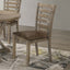 Set of 2 Modern Farmhouse Dining Chairs - Distressed Solid Wood