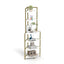 6-story corner open bookshelf, modern bookshelf, wooden frame, independent bookshelf unit, - Korvel