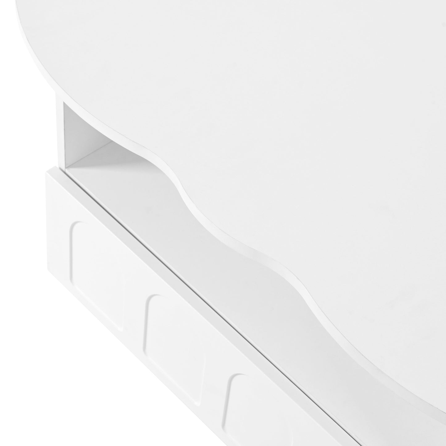 ON-TRANS flexible cream style coffee table with 2 brake wheels, drawers, large storage space, white, 39.37 '' x 23.6 '' - Korvel