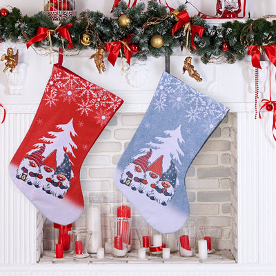Christmas Decorations Rudolf Printed Christmas Socks Children's Gift with Large Christmas Socks - Korvel