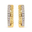 Boucles d'oreilles créoles en or jaune 10K avec diamants en torsade