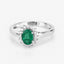 0.86 Carat Zambian Emerald & Diamond 14K White Gold Engagement Ring