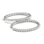 Pendientes de aro de diamante ovalados de doble cara en oro blanco de 14k