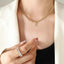 Brass Inlaid Zircon Letter Pendant Necklace - Korvel