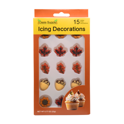 Thanksgiving Fall Edible Cake Decorations - 15 Count