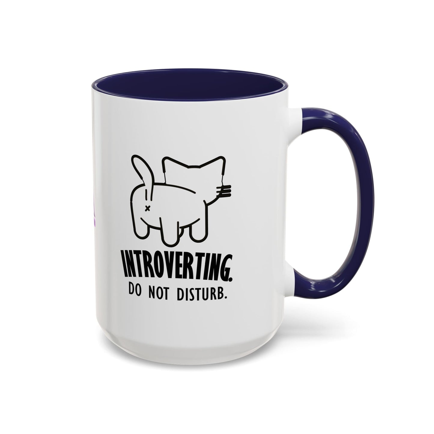Introvertido. No molestar. Taza de café de gato en dos tonos