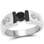 Anillo de plata esterlina con diamantes negros y blancos de 0.56 quilates