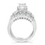 Sterling Silver 1.0 Cttw Diamond Bridal Engagement Ring Set