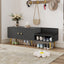 Modern Shoe Storage Bench with Hidden Storage and Upholstered Cushions for Bedside, Living Room and Entryway (Gray) - Korvel