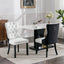 Tufted Solid Wood Dining Chairs - 2-Piece Set in White and Black