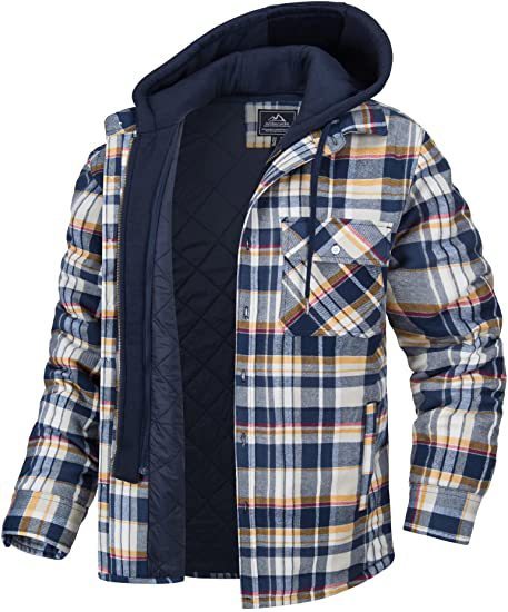 Men's Plaid Hooded Coat - Stylish Winter Outerwear