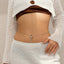 Sexy rhinestone puncture navel nail waist chain, sweet and cool summer body chain - Korvel
