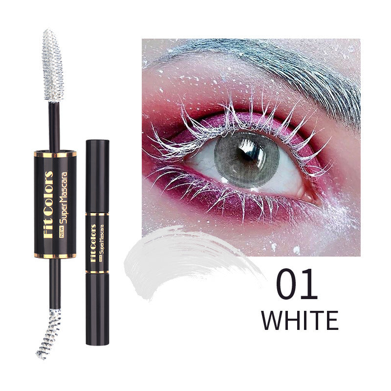 Fit Colors Double-Head Color Mascara Thick Curling Waterproof Not Smudged Multi-White Eyebrow Mascara - Korvel