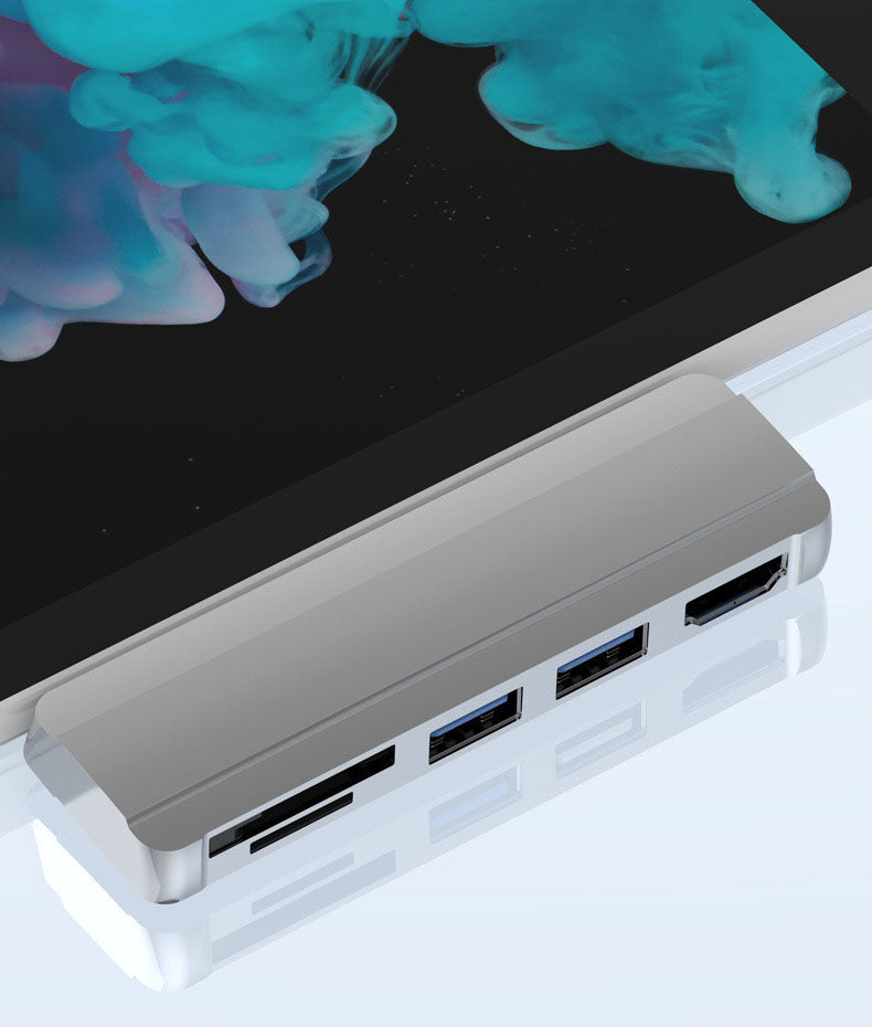 Suitable for Surface Pro 4/5/6 docking station USB to HDMI same screen card reader expansion hub - Korvel