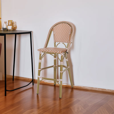 Wicker Bar Stool with Aluminum Frame - Set of 2