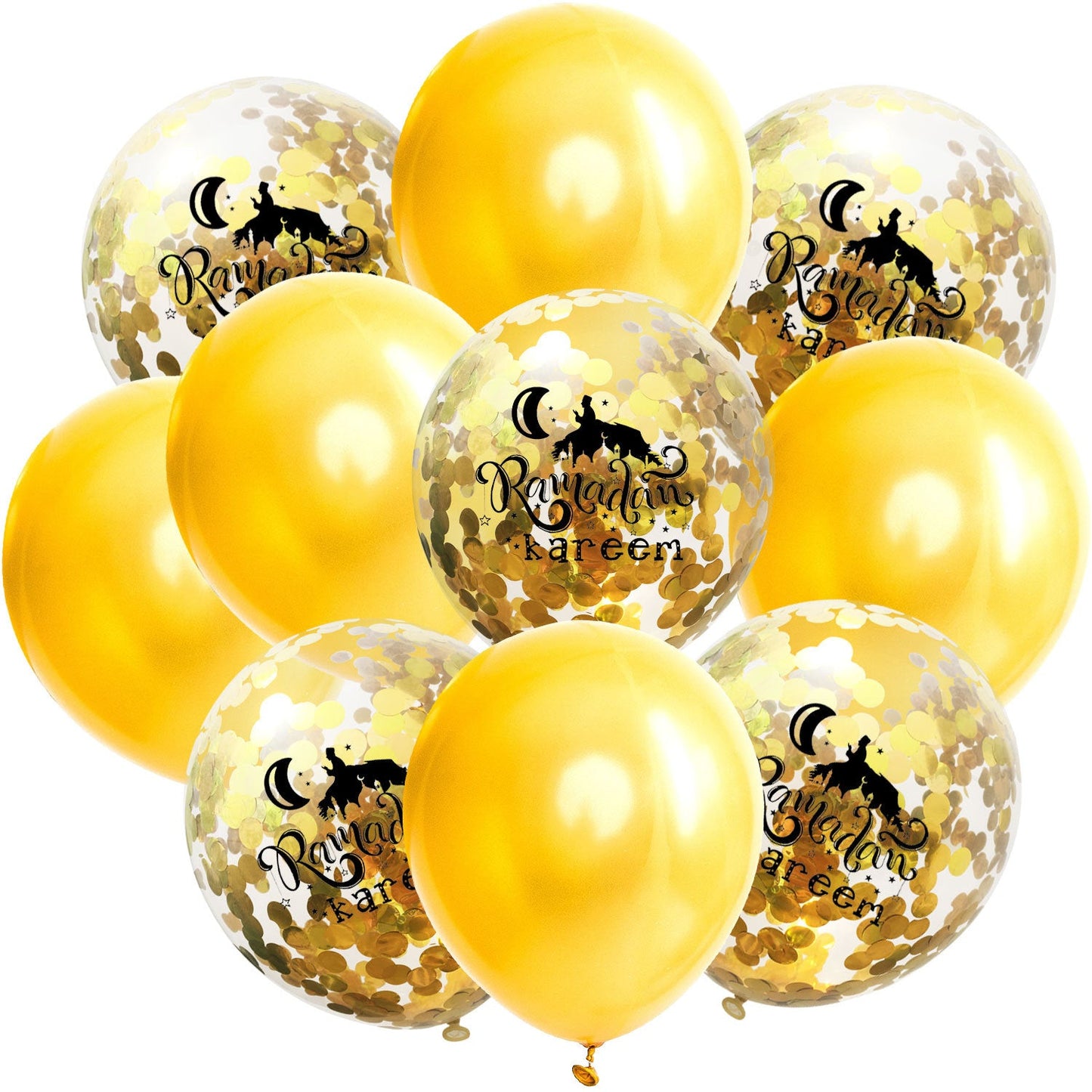 Moon Castle Party Celebrates Latex Balloon Transparent Paper Shard Glitter Balloon Set - Korvel