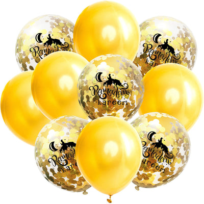 Moon Castle Party Celebrates Latex Balloon Transparent Paper Shard Glitter Balloon Set - Korvel