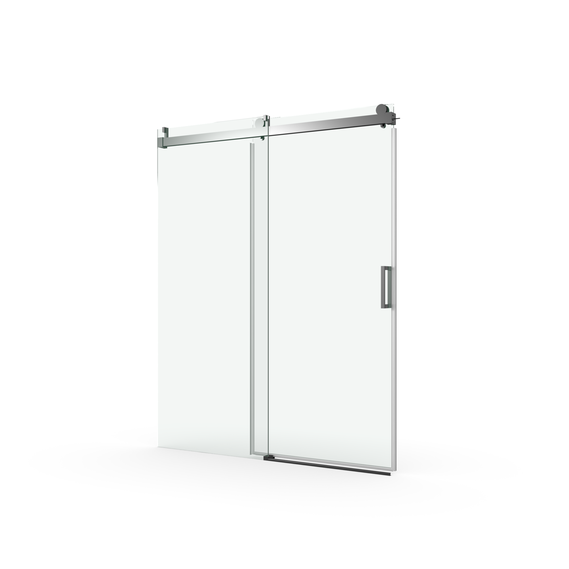 Elan 56 to 60 in. W x 76 in. H Sliding Frameless Soft-Close Shower Door with Premium 3/8 Inch (10mm) Thick Tampered Glass in Matte Black 22D01-60MB - Korvel