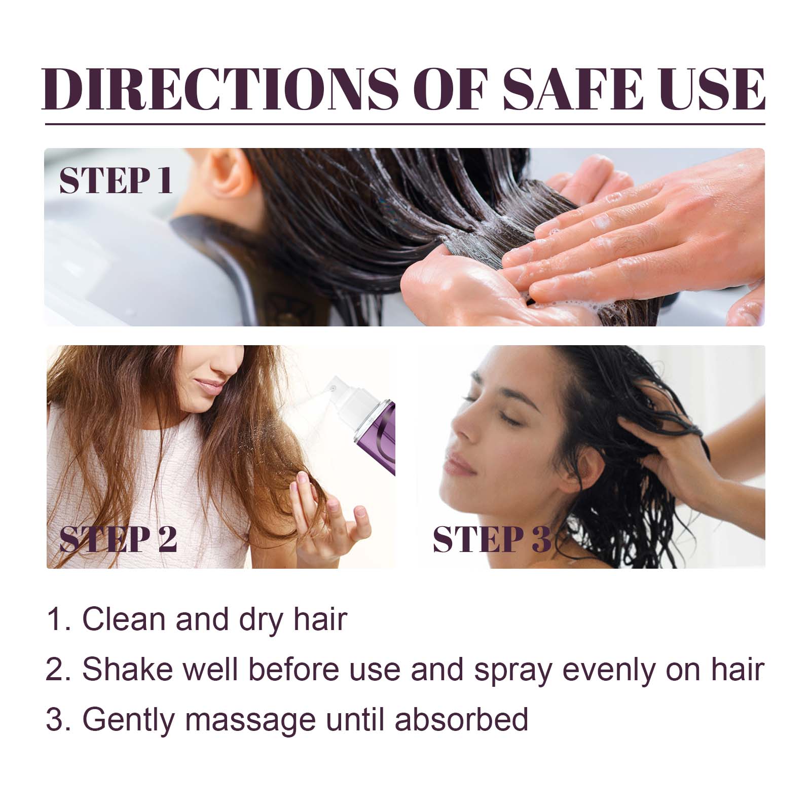 Volumizing And Dense Hair Spray, Repair Dry Hair, Strengthen Hair Nourishing And Volumizing Hair Treatment Spray - Korvel