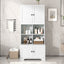 Elegant 4-Door Bathroom Storage Cabinet with Adjustable Shelves