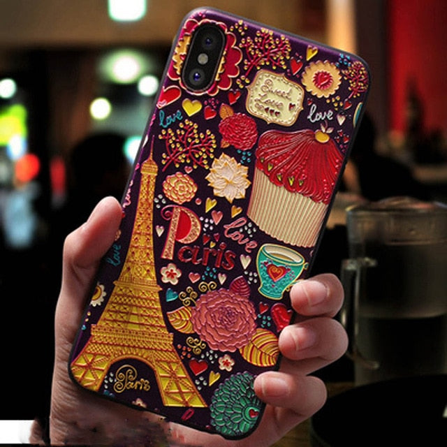 Eqvvol Cute 3D Cartoon Patterned Phone Case for iPhone