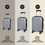 Luggage Suitcase 3 Piece Sets Hardside Carry-on luggage with Spinner Wheels 20"/24"/28" Silver+Grey + ABS - Korvel